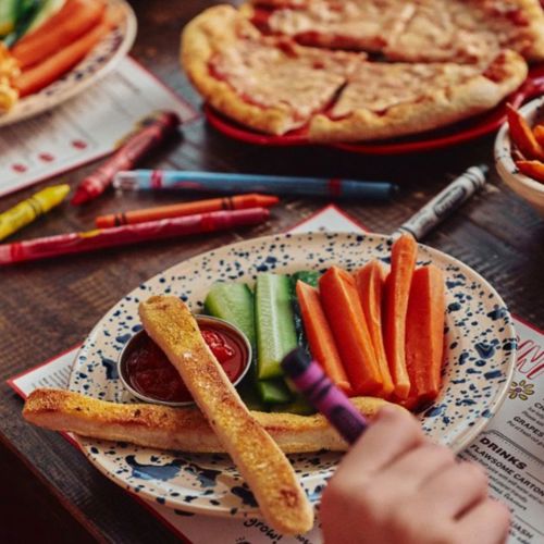 Kids’ starter plate with vegetable sticks at Zizzi